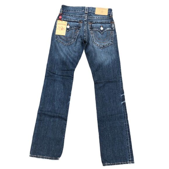 BRAND New True Religion Jeans Size 28 STRAIGHT FLAP T Blue - Picture 4 of 8